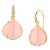 Syna Pink Chalcedony Yellow Gold Earrings with Diamonds, a Pair For Sale