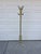 Excellent mid century modern plated brass tall coat rack. Three base legs give way to a skinny base with four hanging...