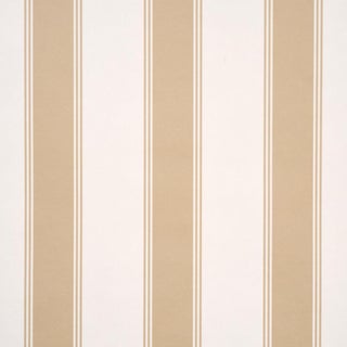 Schumacher Rafe Stripe Wallcovering In Neutral For Sale