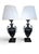 20th Century Art Deco Black Painted Metal Lamps with Chrome Handle, 1920, Set of 2 For Sale - Image 4 of 12