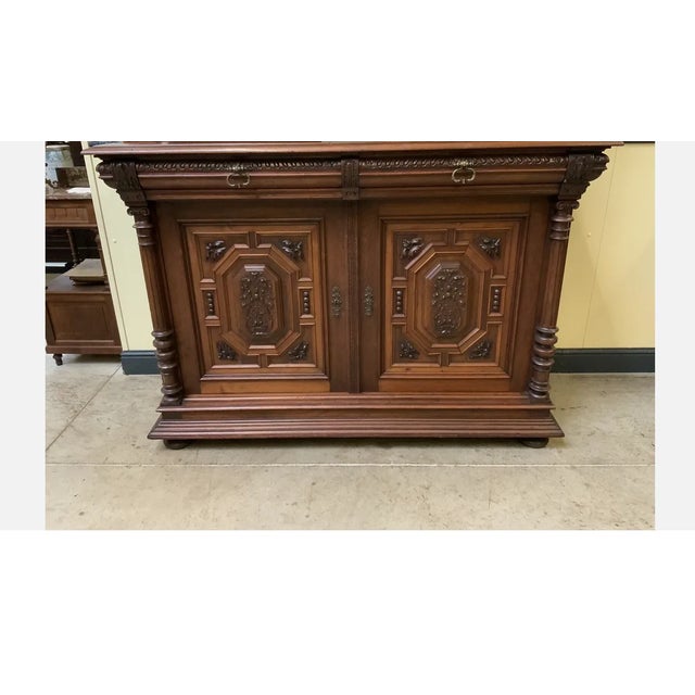 Antique Walnut Buffet, 1880s For Sale - Image 4 of 8
