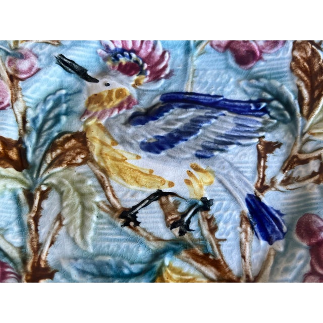 Ceramic Wasmuel Majolica Plate, Belgium, 1890's For Sale - Image 7 of 13