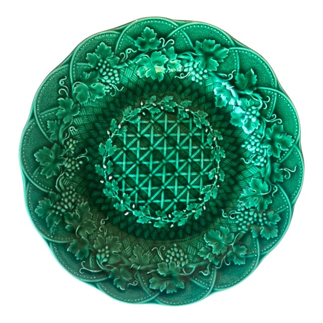 Wedgwood Majolica Wall Plate English ,C. 1884 For Sale