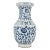Contemporary Chinoiserie Porcelain Blue & Bone White Flower Print Vase For Sale