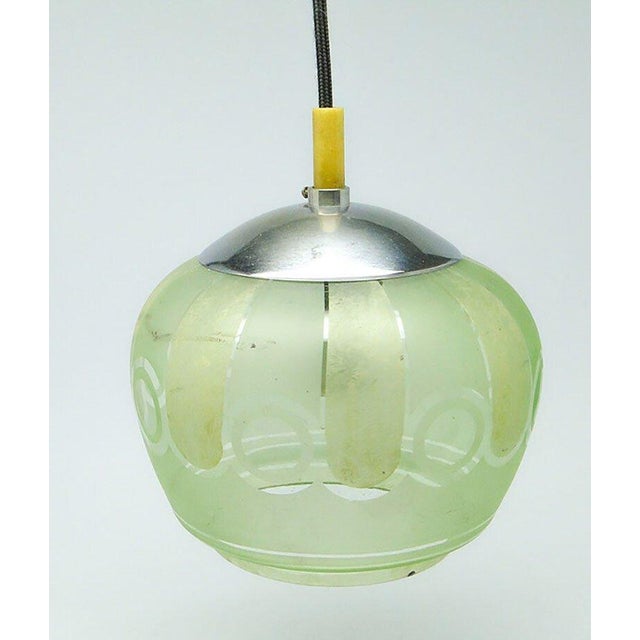Mid-Century Glass Pendant Lamp, 1950s For Sale - Image 4 of 9