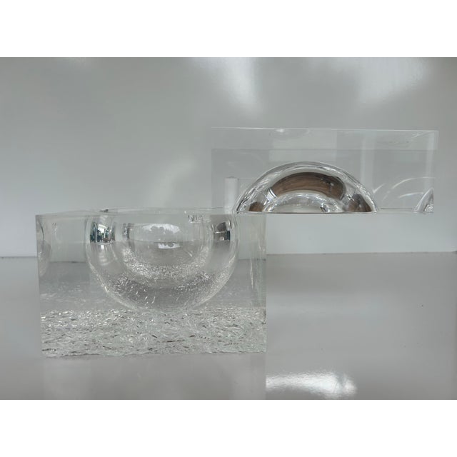 Sculptural, classic Op-Art, chic and frankly, kinda trippy, 1970’s lucite cube box by Italian designer Alessandro...