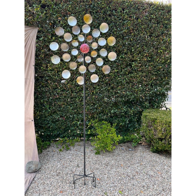 Metal Mid-Century Whirligig Spinning Garden Ornament For Sale - Image 7 of 10