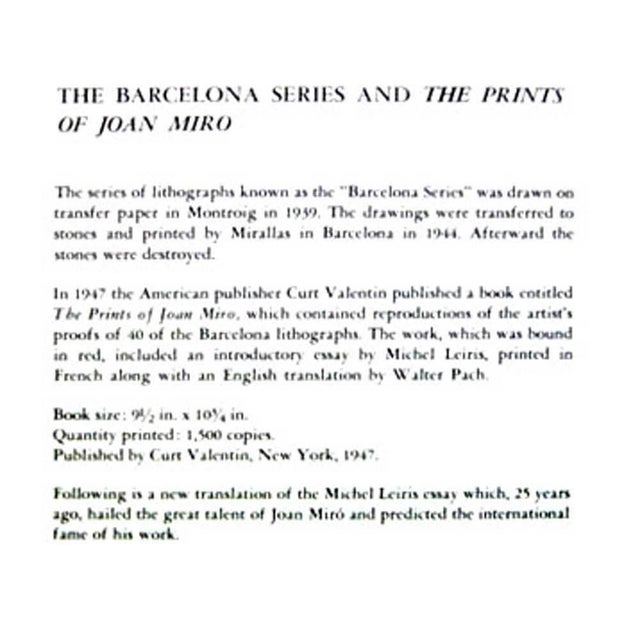 Joan Miró Joan Miro Lithograph 1947 Ltd. Edition Barcelona W/Cat. Ref: C13 + Frame Incl. For Sale - Image 4 of 5