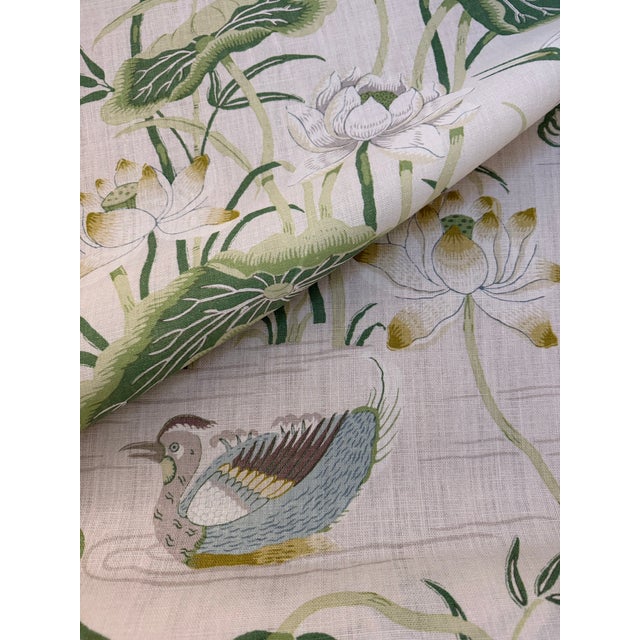 Schumacher Schumacher Lotus Garden Leaf Fabric 8 Yards For Sale - Image 4 of 7