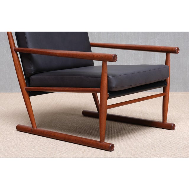 Scandinavian Modern Sculptural Teak Armchairs with Runner Legs, 1950s, Set of 2 For Sale - Image 11 of 15