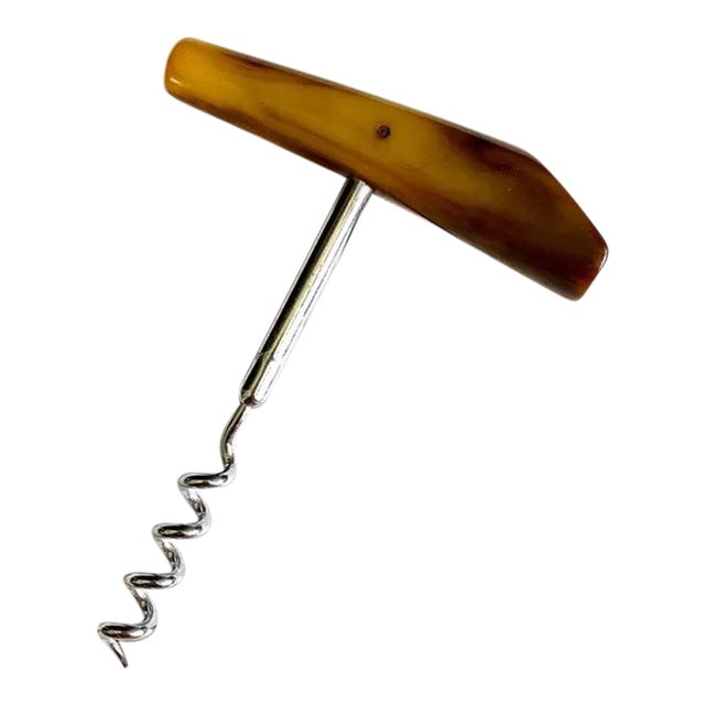 Vintage Mid-Century Faux Horn Corkscrew For Sale