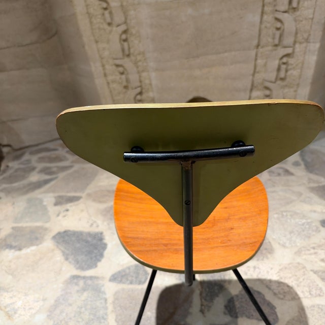 For your consideration, a vintage 1950s mid-century modern writing desk in wrought iron and wood designed by Arthur...