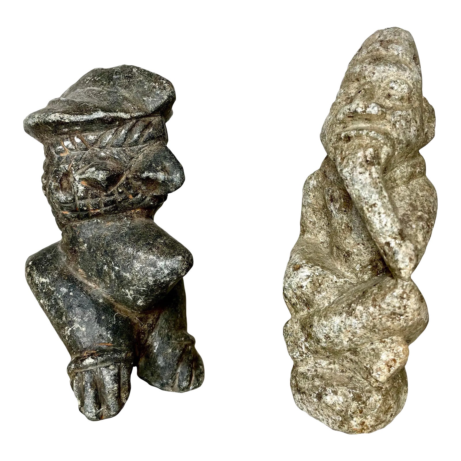 A Pair of African Nomoli Sapi Stone Figures | Chairish