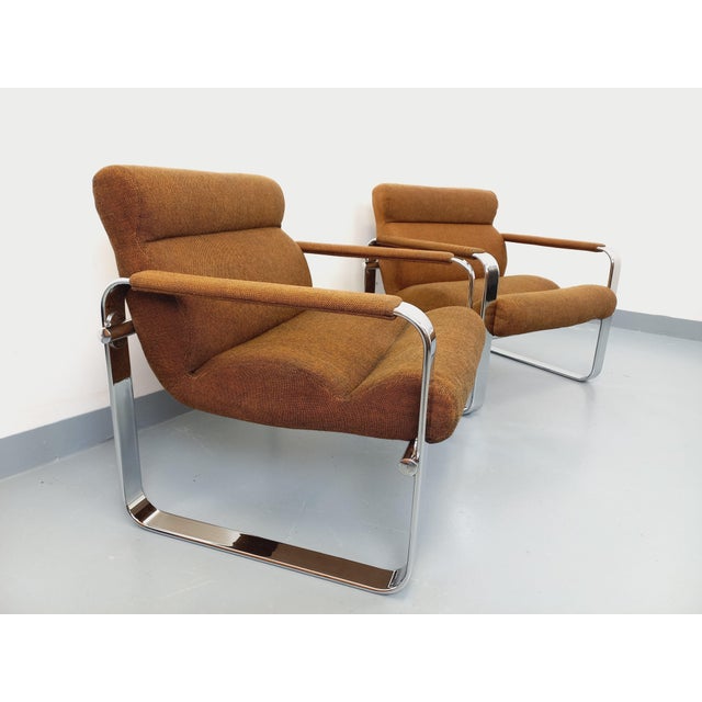 Vintage Eero Aarnio Armchairs for Framac in Fabric and Chrome from the 1960s and 70s by Eero Aarnio, 1970s, Set of 2 For Sale - Image 15 of 18