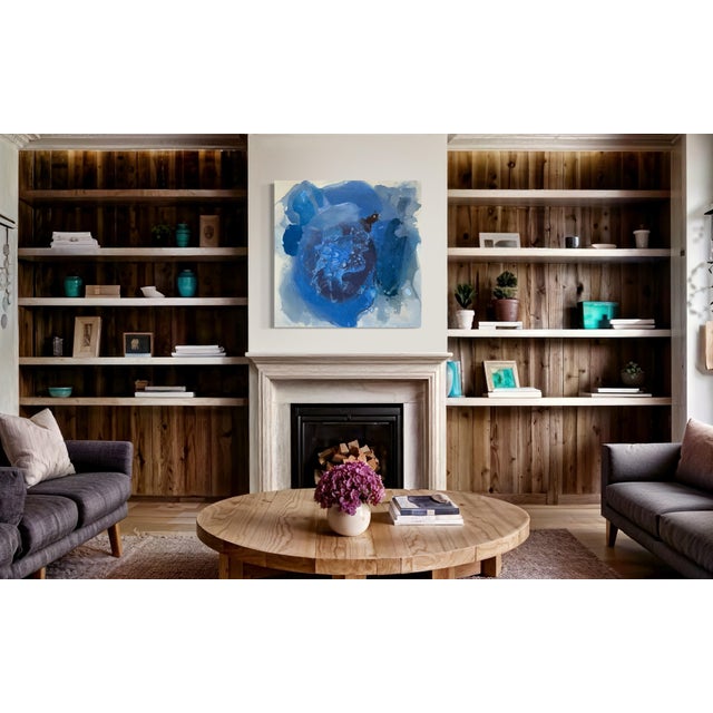 2020s Abstract Blue Textured Wall Art For Sale - Image 5 of 9