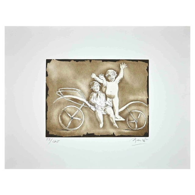 Giacomo Manzú, Giulia and Mileto, Original Etching, 1970 For Sale