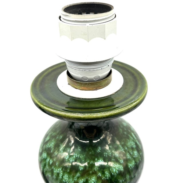 Large Space Age Table Lamp with Monumental 48cm Ceramic Base in Emerald Green from Kaiser Leuchten For Sale - Image 11 of 14