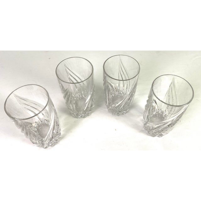 Glass 1990s Lenox-“Debut”-Hand Blown, Cut, and Polished Tumbler Glasses – Set of Four For Sale - Image 7 of 8