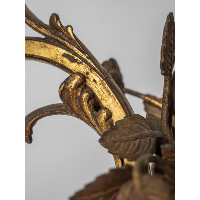 Art Nouveau Bronze Chandelier with Glass Shades, 1898 For Sale - Image 3 of 18
