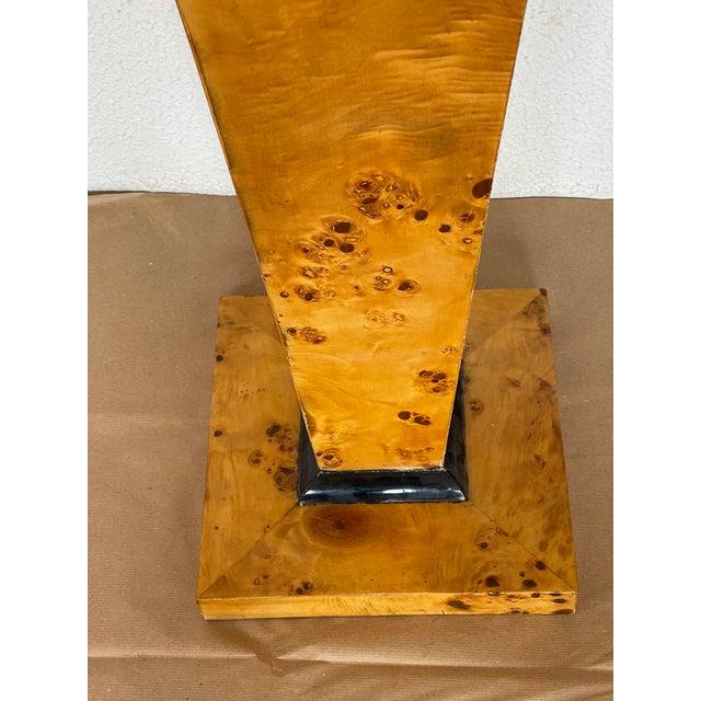 1950s Gorgeous Pair Art Deco Plant Sculpture Stands Burl Wood For Sale - Image 5 of 6