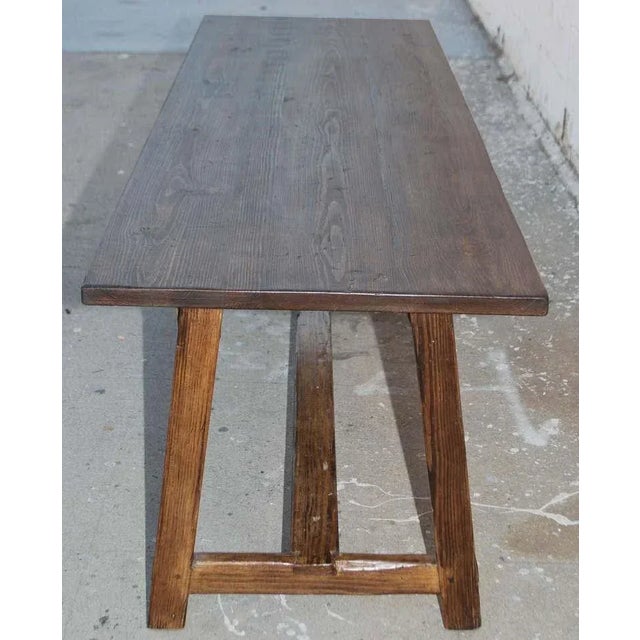 Fir Work Table with Two Drawers by Petersen Antiques For Sale In Los Angeles - Image 6 of 10