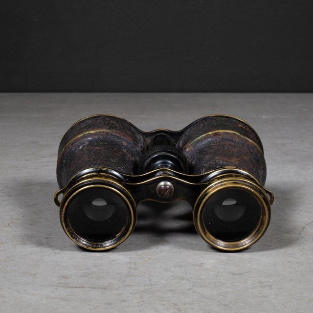 Industrial 19th C. Leather Wrapped German Alpenglas Binoculars For Sale - Image 3 of 10