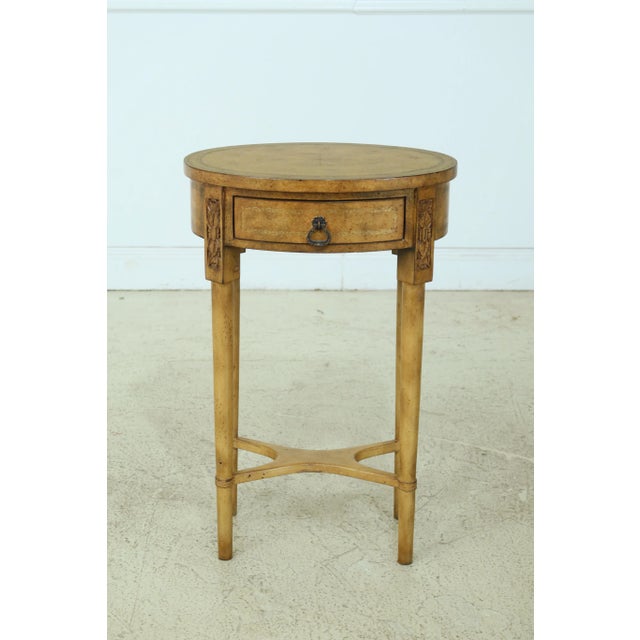 Leather Wrapped 1 Drawer Occasional Table or Nightstand For Sale - Image 10 of 10