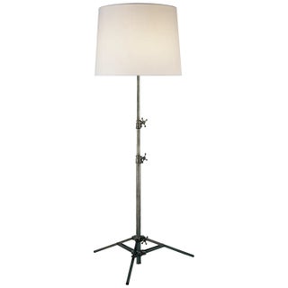 Thomas O'Brien by Visual Comfort Signature Studio Floor Lamp in Bronze with Linen Shade For Sale