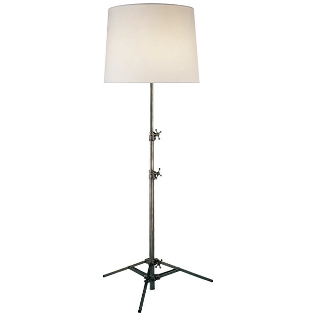 Thomas O'Brien by Visual Comfort Signature Studio Floor Lamp in Bronze with Linen Shade For Sale