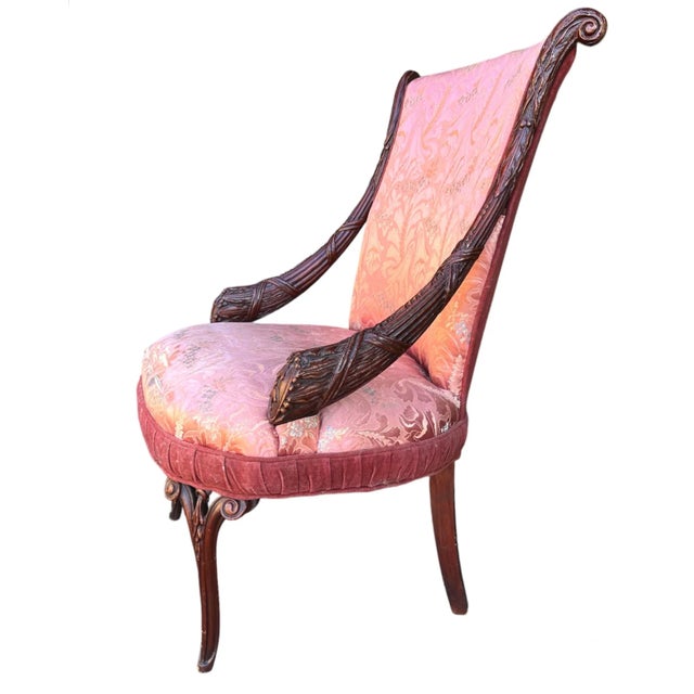 1920s Antique Hollywood Regency Armchair For Sale - Image 4 of 12