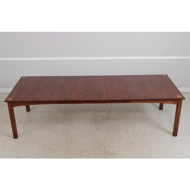 Brown Stickley Mission Oak Inlaid Harvey Ellis Dining Table For Sale - Image 8 of 16