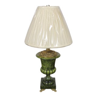Wildwood Green Marbleized Finish Table Lamp For Sale