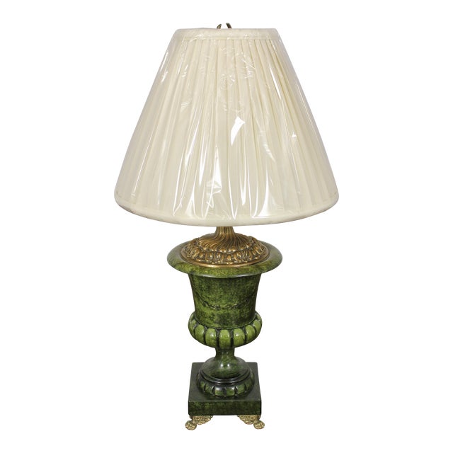 Wildwood Green Marbleized Finish Table Lamp For Sale
