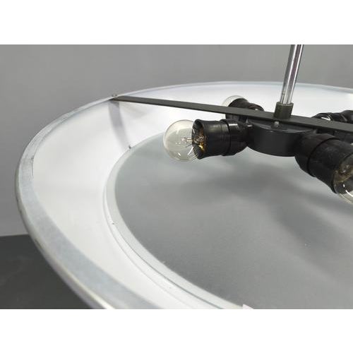 1940s Bauhaus UFO Pendant Light in Chrome and Glass from Drupol, 1940s For Sale - Image 5 of 13