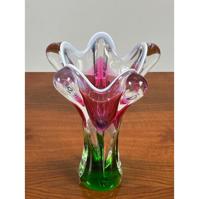 Art Glass Vase by Josef Hospodka for Chribska Glassworks, 1960s For Sale - Image 4 of 12