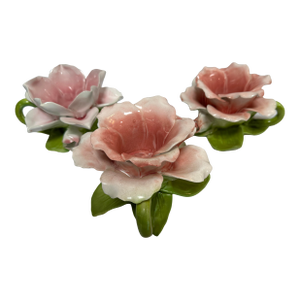 Capodimonte Blooming Flower Candle Holders, Set of Three