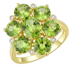 Nina Zhou Celestial 3.86ctw Peridot & Diamond Cocktail Ring (All Sizes Available)