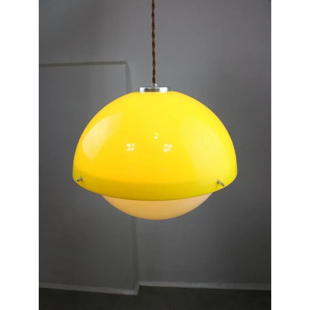 Space Age Yellow Acrylic Glass Pendant Lamp, 1970s For Sale - Image 6 of 13