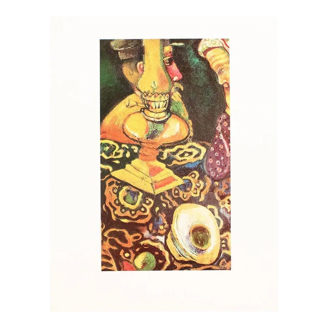 1972 After Marc Chagall "Still Life With Lamp", Full-Color Parisian Print For Sale
