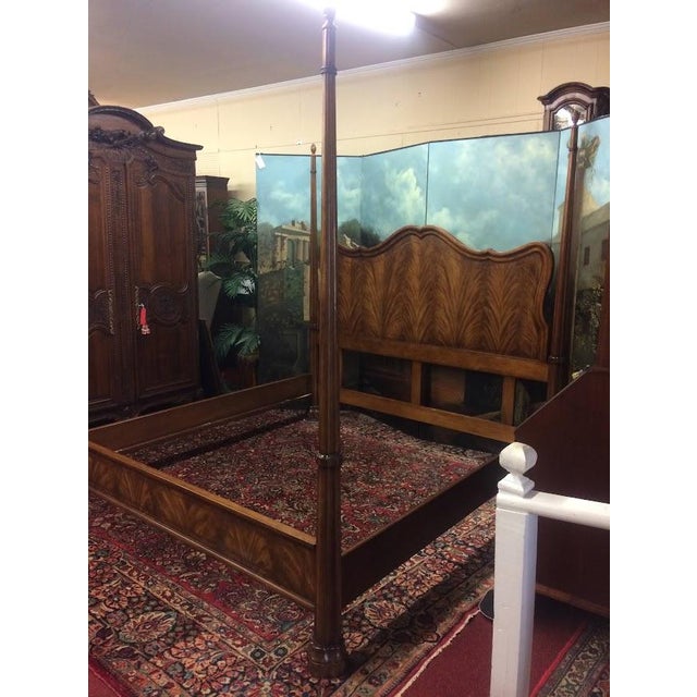 1990s King Size Bed, Poster Bed, Attributed to Century Furniture For Sale - Image 5 of 16