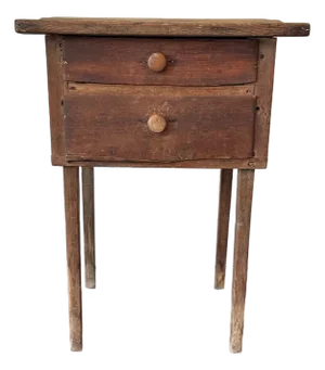 1930s Rustic American Side Table With Original Red Paint