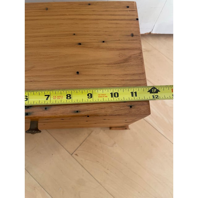 Small Rustic Vintage Dovetail Joinery Desk Dresser Top Wooden Travel Trunk Chest For Sale - Image 11 of 12