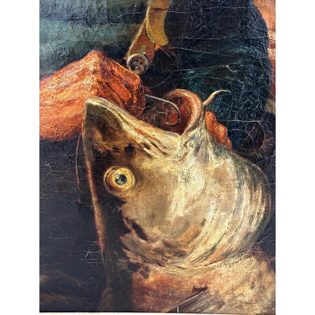 British Maritime 19th Century Oil Painting Cornish Fisherman With Catch by Richard Harry Carter For Sale - Image 12 of 17