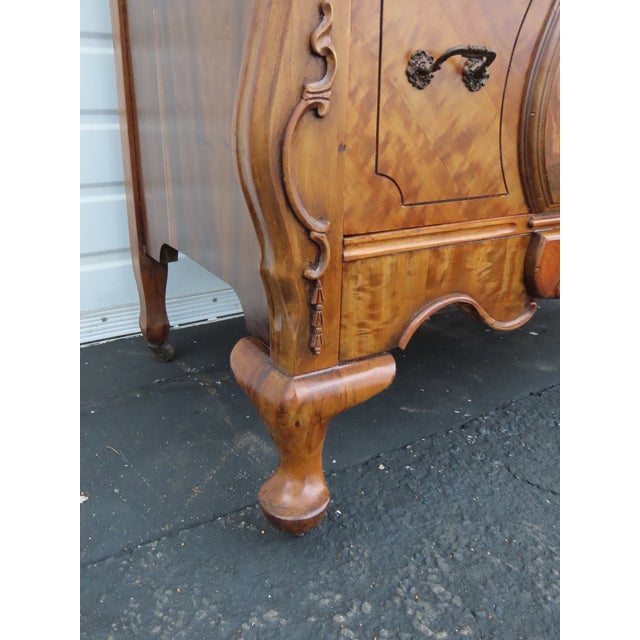 Early 1900s Depression Era Carved Inlay Tall Chest of Drawers 6639 For Sale - Image 9 of 18