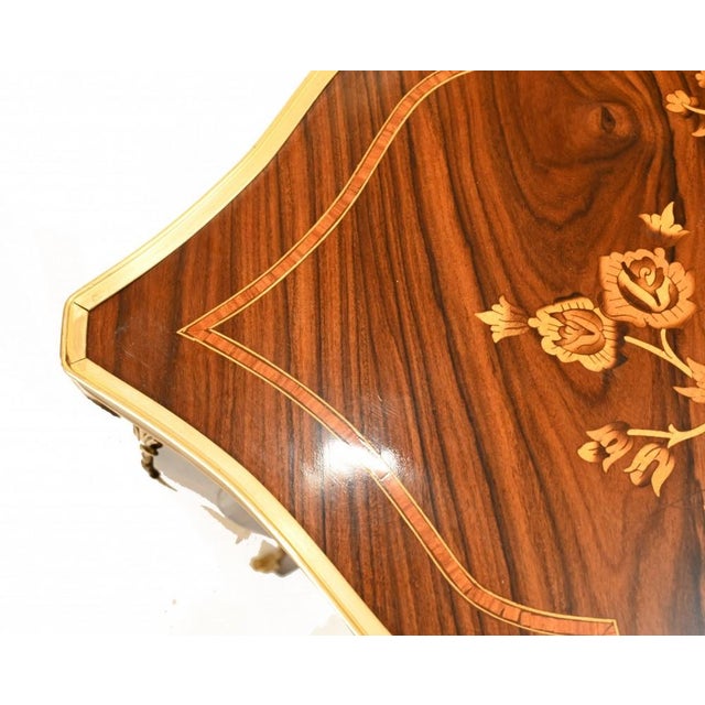 Wood Empire French Side Tables with Inlay Stands in Kingwood, Set of 2 For Sale - Image 7 of 9