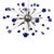 Contemporary Murano Glass Sputnik Blue Italian Handmade Chandelier For Sale