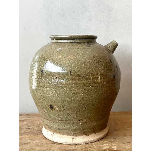 Farmhouse Vintage Boho Studio Pottery Jug For Sale - Image 3 of 6