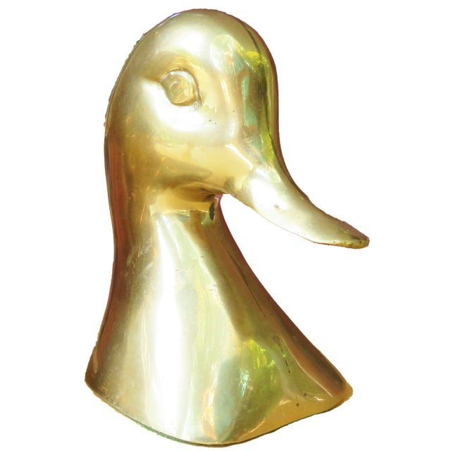 Mid-Century Modern 1970s Brass Duck Bookends, Pair For Sale - Image 3 of 4