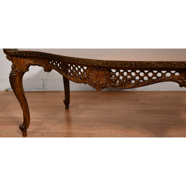 1930s French Carved Walnut Coffee Table For Sale - Image 6 of 18