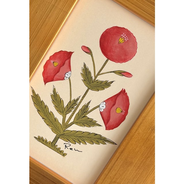 This beautiful deep red floral motif painting draws inspiration from the iconic designs of Jaipur, India, seen gracing the...